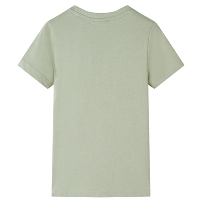 Kindershirt met korte mouwen 116 lichtkakikleurig Kaki