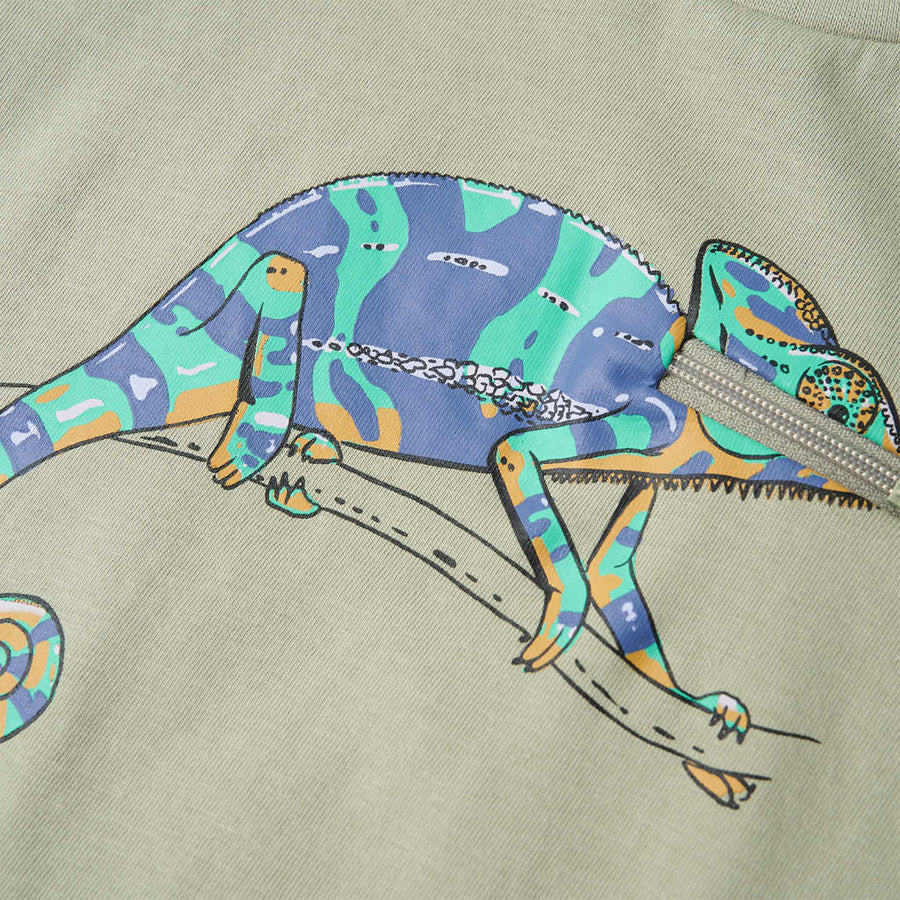 Kindershirt met korte mouwen 116 lichtkakikleurig Kaki