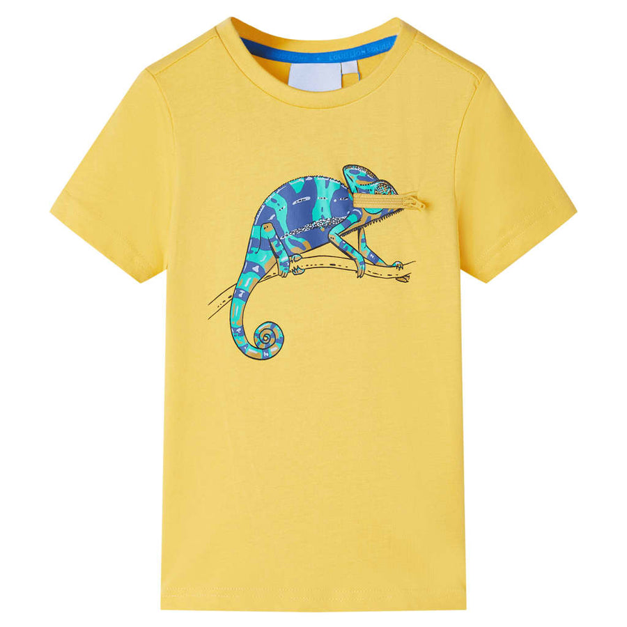 Kindershirt met korte mouwen 104 lichtokerkleurig Oker