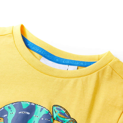 Kindershirt met korte mouwen 104 lichtokerkleurig Oker
