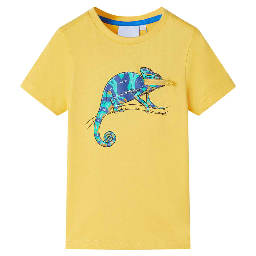 Kindershirt met korte mouwen 116 lichtokerkleurig Oker