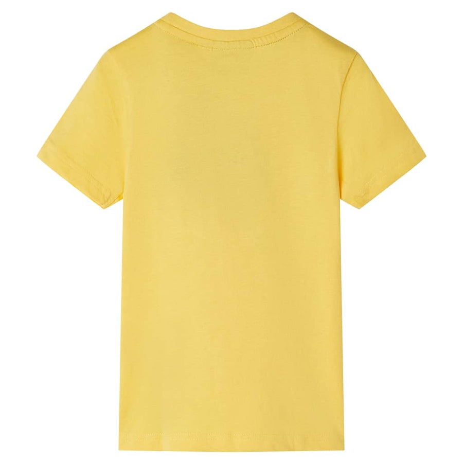 Kindershirt met korte mouwen 128 lichtokerkleurig Oker