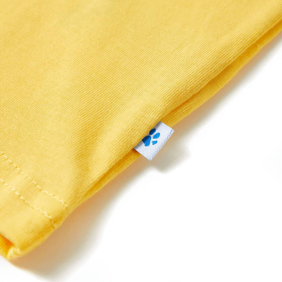 Kindershirt met korte mouwen 128 lichtokerkleurig Oker