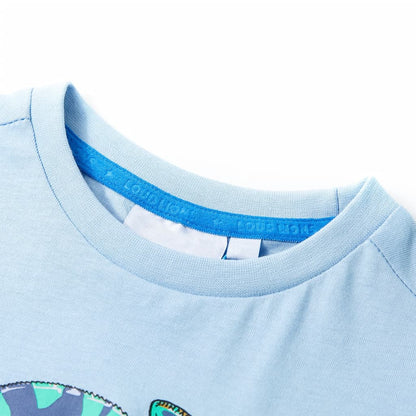 Kindershirt met korte mouwen 104 lichtblauw Blauw 104