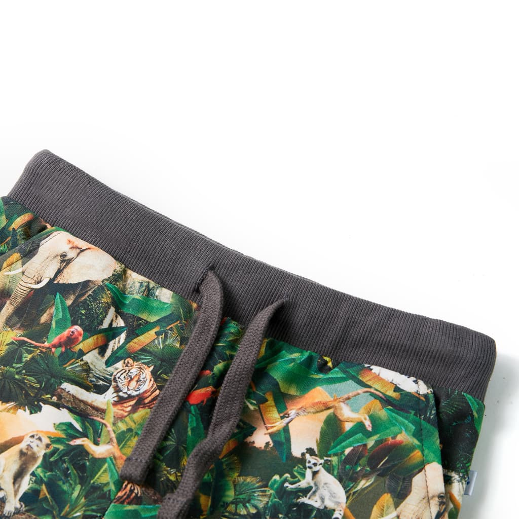 Kindershorts met trekkoord 140 oudpetrol 140