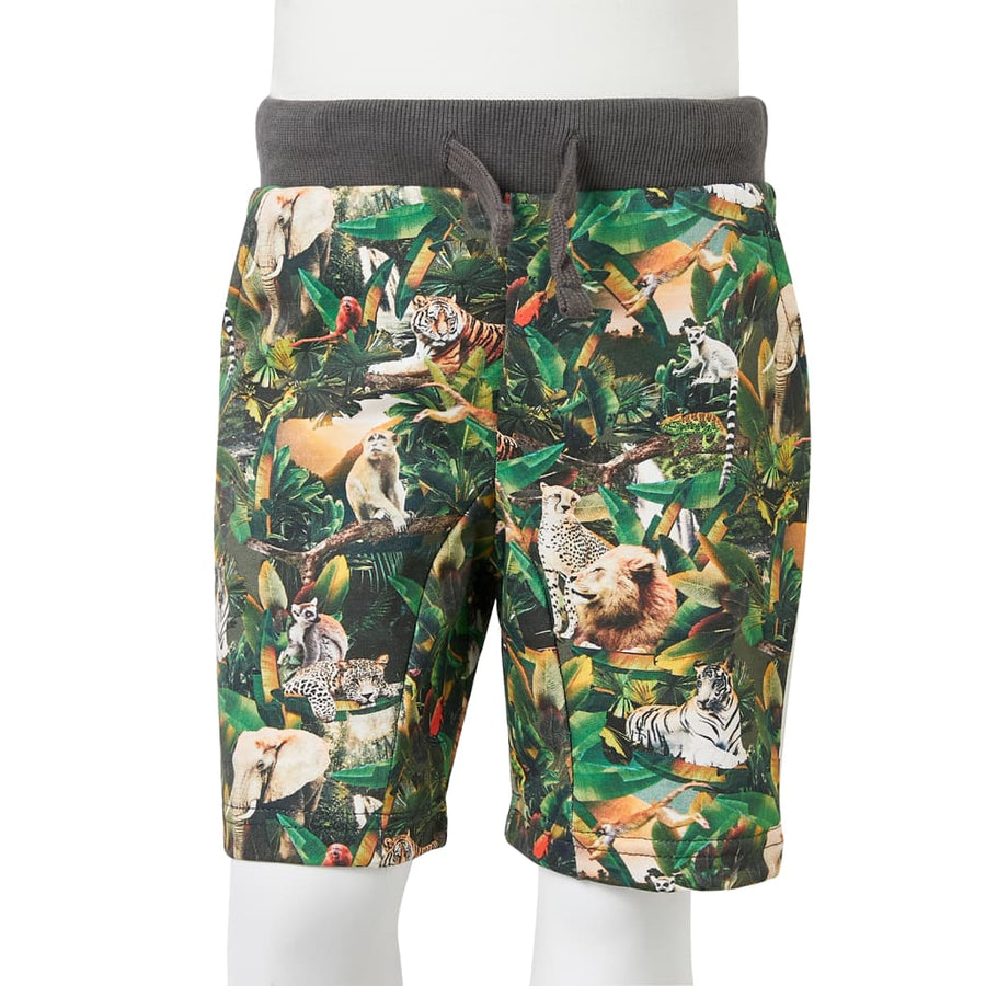Kindershorts met trekkoord 140 oudpetrol 140