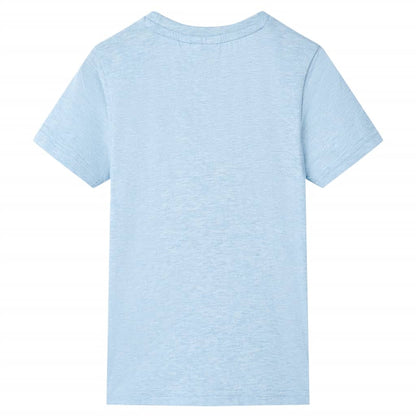 Kindershirt 104 gemêleerd zachtblauw