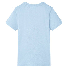 Kindershirt 128 gemêleerd zachtblauw