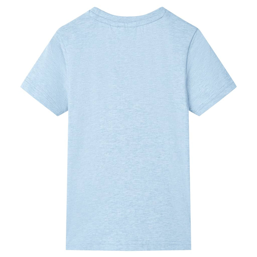 Kindershirt 128 gemêleerd zachtblauw