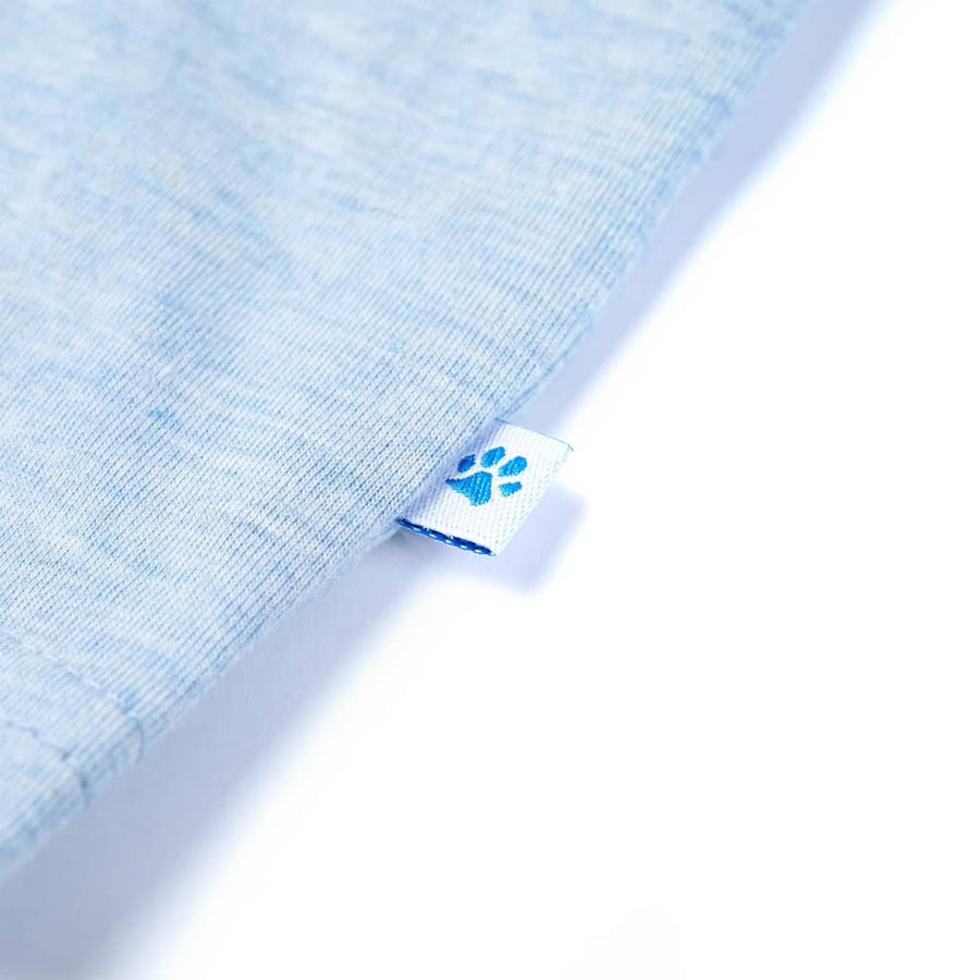 Kindershirt 128 gemêleerd zachtblauw
