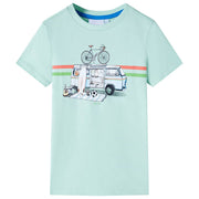 Kindershirt 116 lichtmint katoen