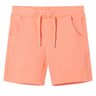 Kids' shorts with drawstring 128 neon orange