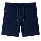 Kindershort katoen marineblauw maat 128