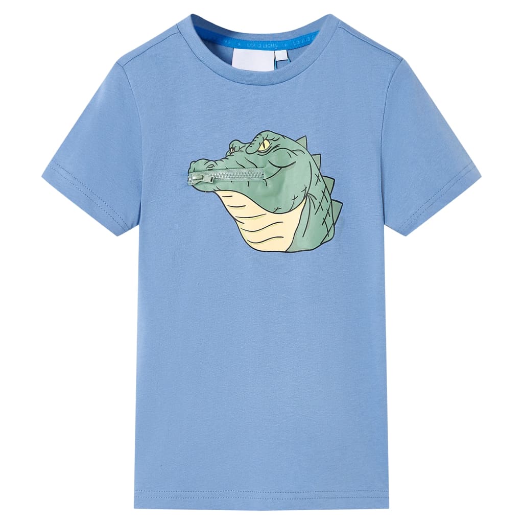 Kindershirt 128 middenblauw Blauw