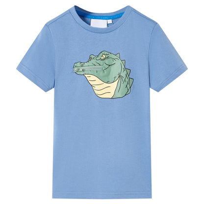 Kindershirt 128 middenblauw Blauw