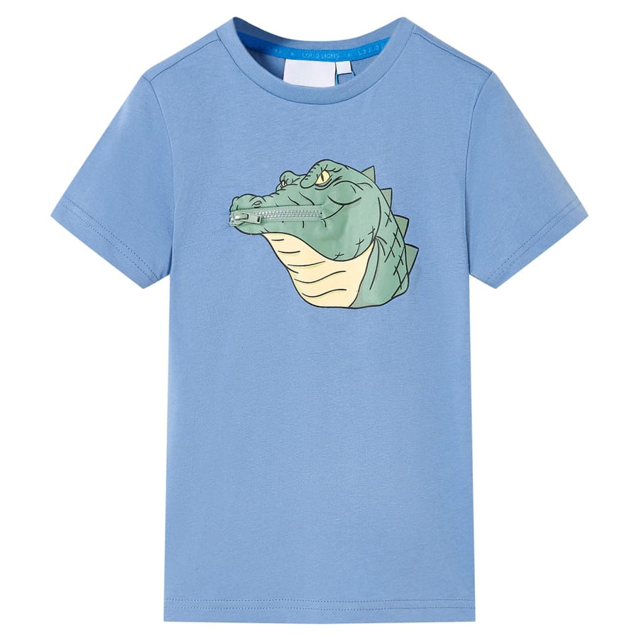 Kindershirt 128 middenblauw Blauw