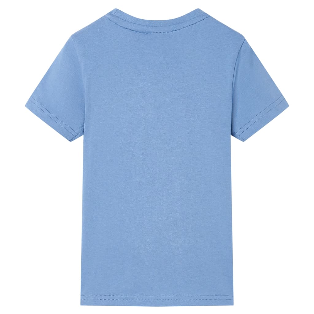 Kindershirt 128 middenblauw Blauw