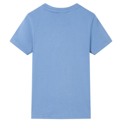 Kindershirt 128 middenblauw Blauw