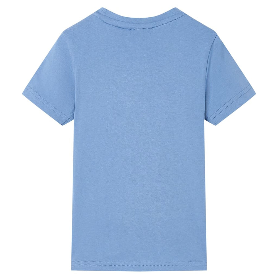 Kindershirt 128 middenblauw Blauw