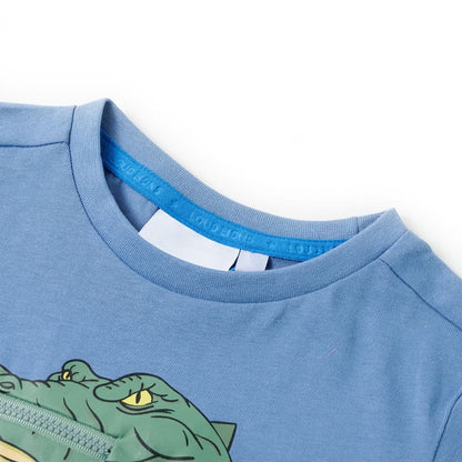 Kindershirt 128 middenblauw Blauw