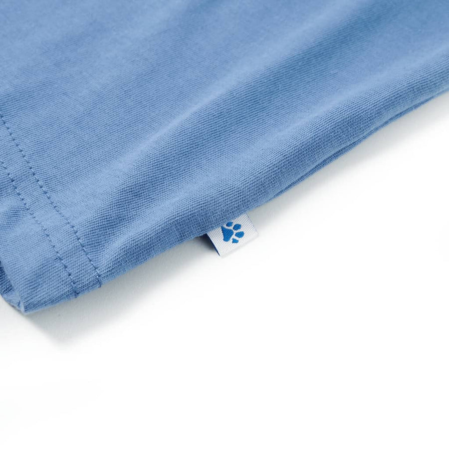 Kindershirt 128 middenblauw Blauw