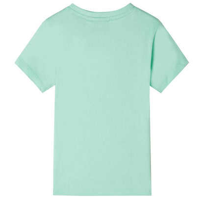 Kindershirt met korte mouwen 128 lichtgroen Groen