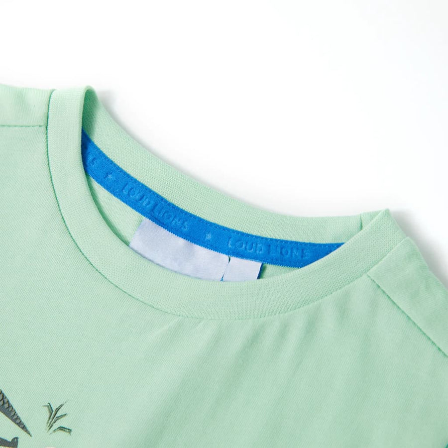 Kindershirt met korte mouwen 128 lichtgroen Groen