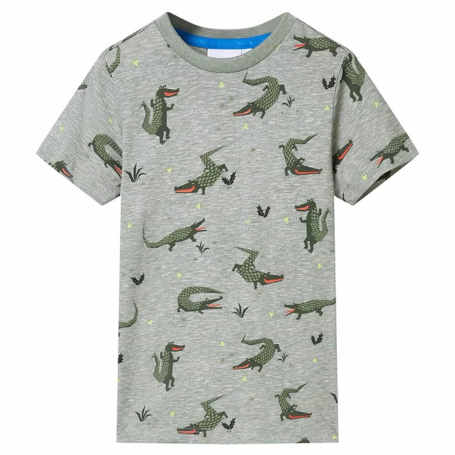 Kindershirt Gemêleerd Lichtkaki 140