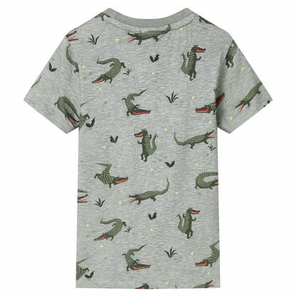 Kindershirt Gemêleerd Lichtkaki 140