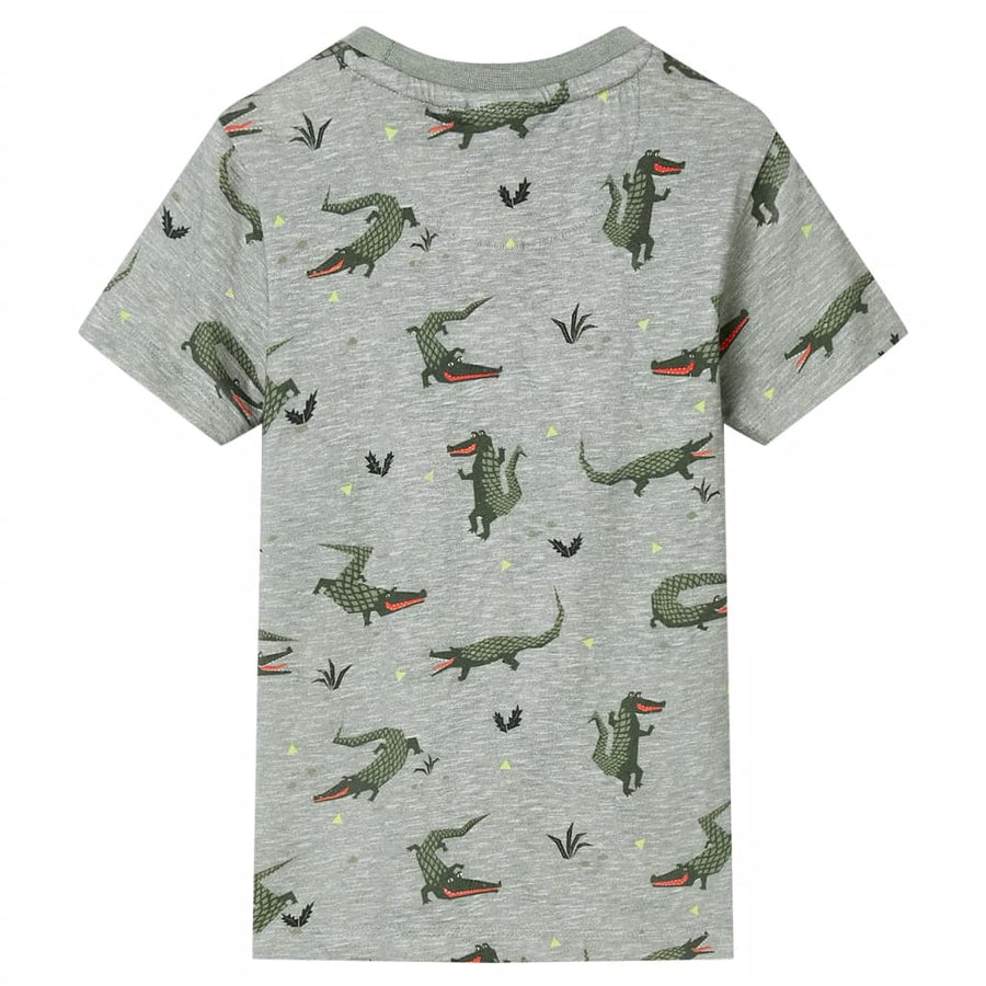 Kindershirt Gemêleerd Lichtkaki 140