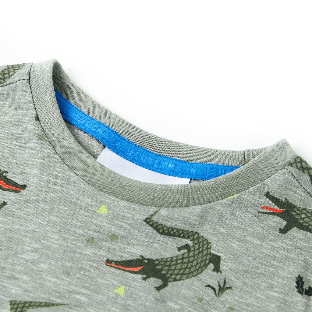 Kindershirt Gemêleerd Lichtkaki 140