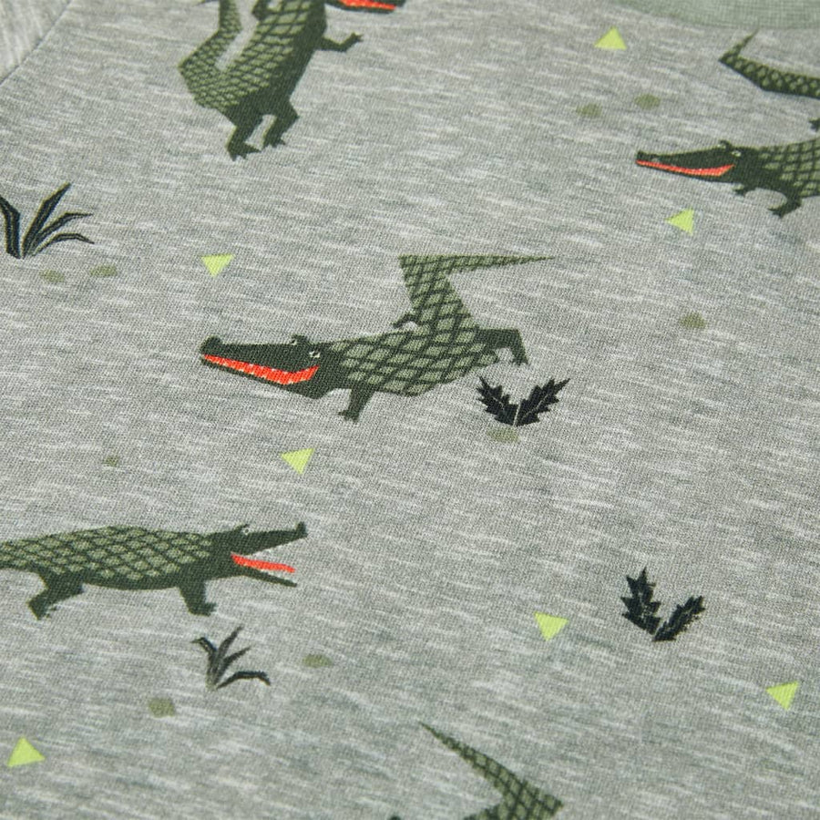 Kindershirt Gemêleerd Lichtkaki 140