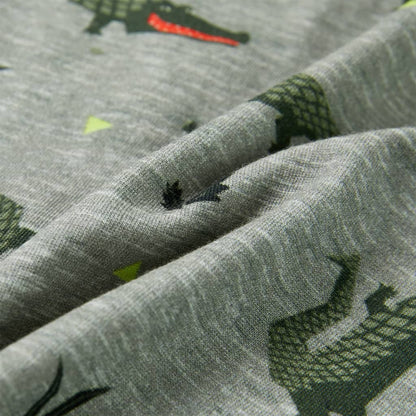Kindershirt Gemêleerd Lichtkaki 140