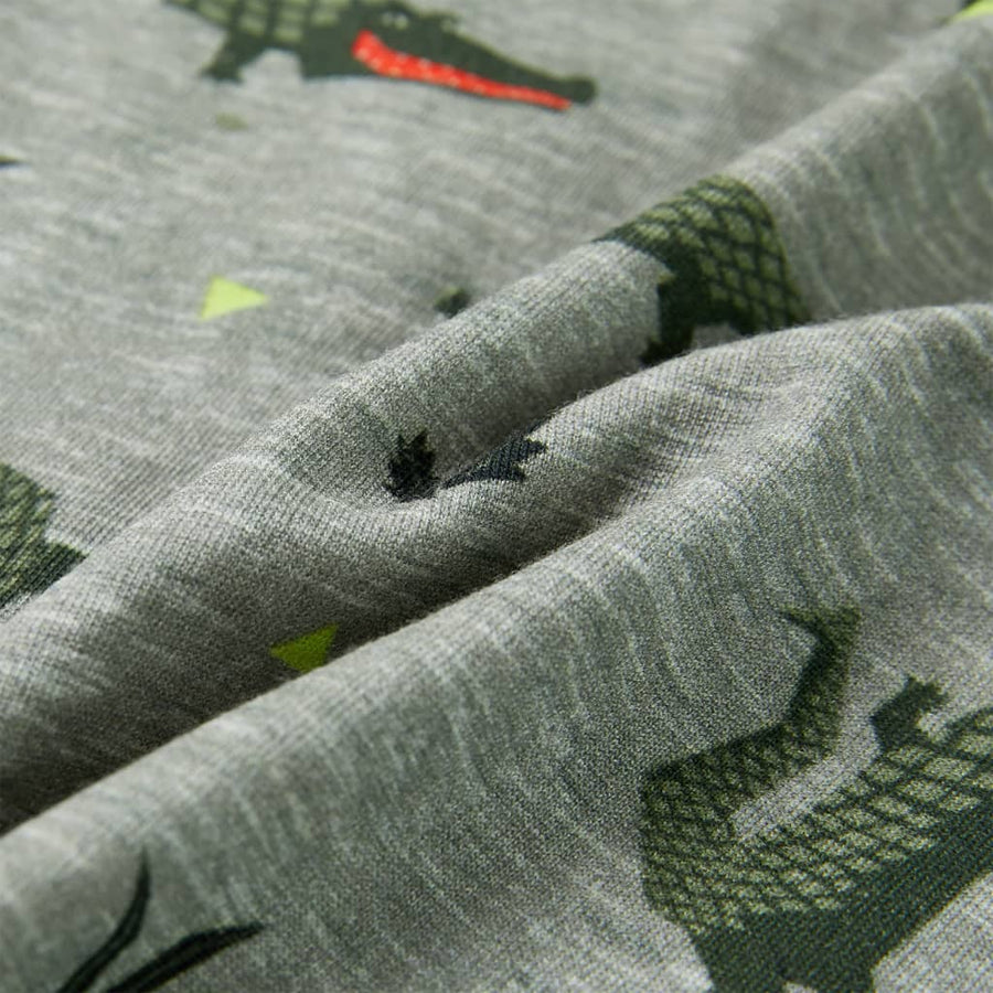 Kindershirt Gemêleerd Lichtkaki 140