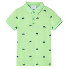 Kinderpoloshirt 92 neongroen fietsjes