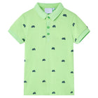 Kinderpoloshirt 128 neongroen fietsjes