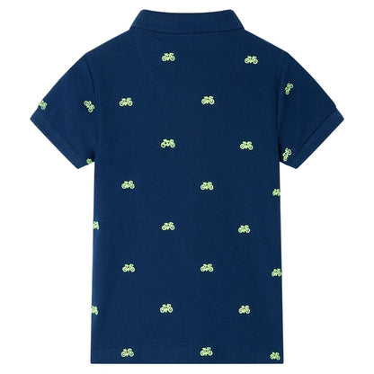 Kinderpoloshirt 128 marineblauw Marineblauw