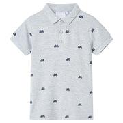 Children's polo shirt 116 mottled grey