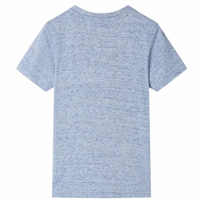 Kindershirt met korte mouwen 128 gemêleerd blauw Blauw 128