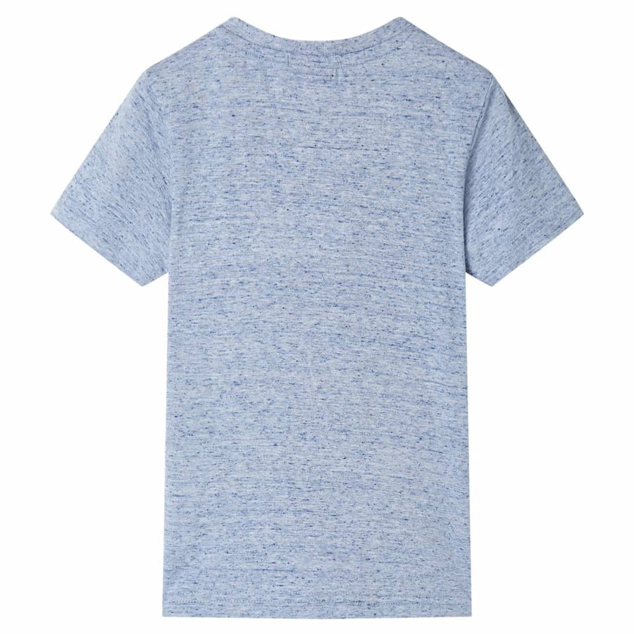 Kindershirt met korte mouwen 128 gemêleerd blauw Blauw 128