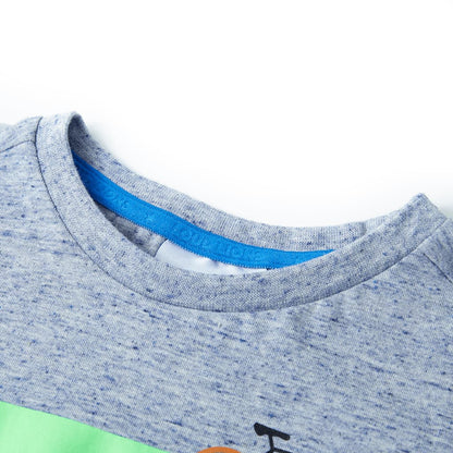 Kindershirt met korte mouwen 128 gemêleerd blauw Blauw 128