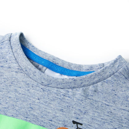 Kindershirt met korte mouwen 140 gemêleerd blauw Blauw 140