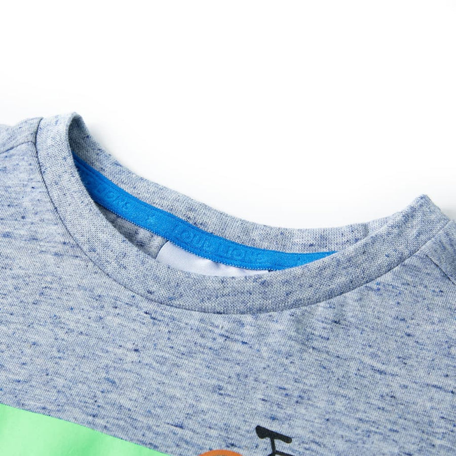 Kindershirt met korte mouwen 140 gemêleerd blauw Blauw 140