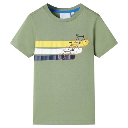 Kindershirt met korte mouwen 116 lichtkakikleurig Kaki