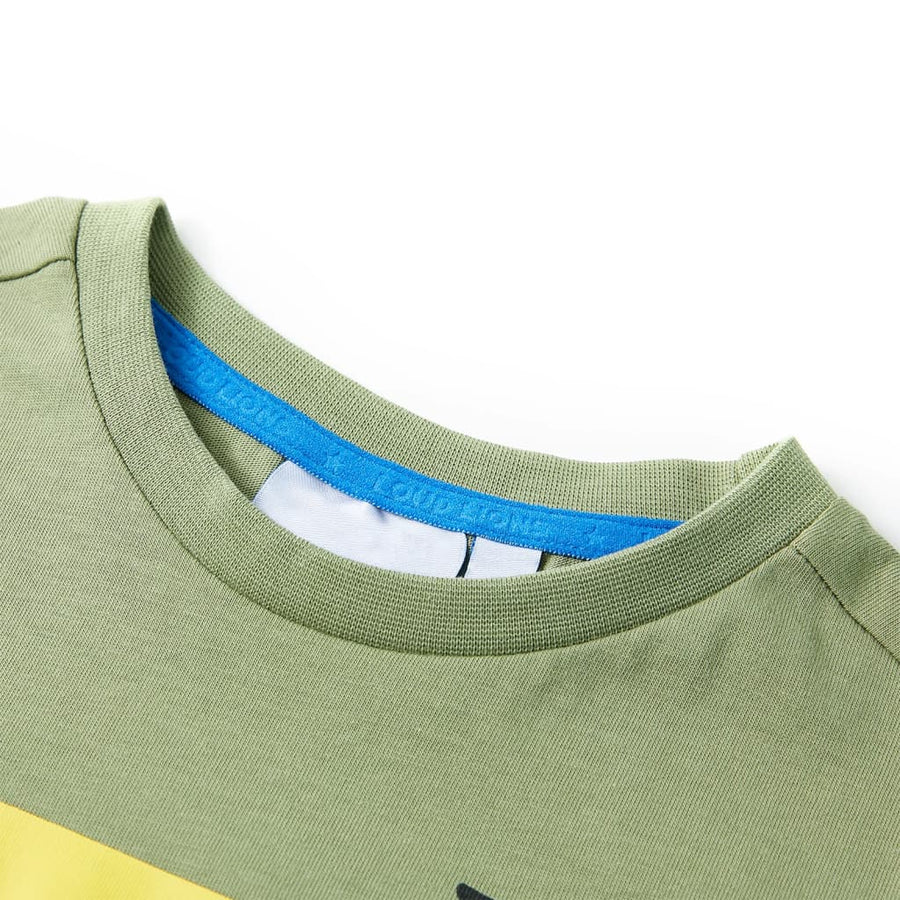 Kindershirt met korte mouwen 116 lichtkakikleurig Kaki