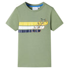 Kindershirt korte mouwen 128 lichtkakikleurig
