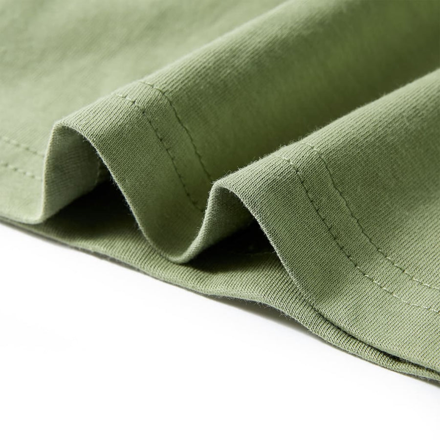 Kindershirt met korte mouwen 128 lichtkakikleurig Kaki