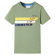 Kindershirt korte mouwen 140 lichtkaki