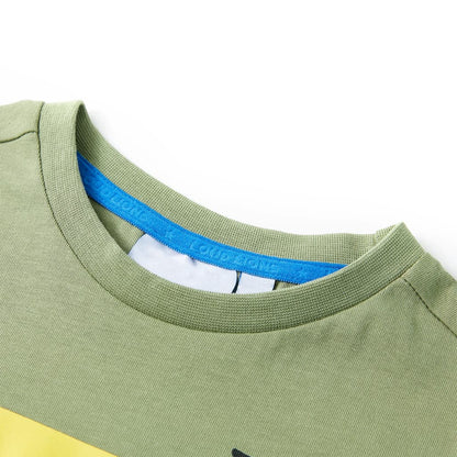 Kindershirt met korte mouwen 140 lichtkakikleurig Kaki 140