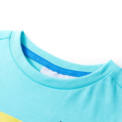 Kindershirt met korte mouwen 116 zeeblauw Aqua